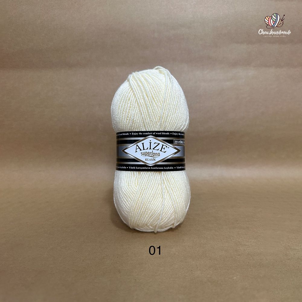 Len ấm Superlana Klasik nhập khẩu từ Alize Yarns đan móc nón, khăn, áo