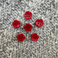 Gói 6 cúc áo 1cm, hình hoa, nhiều màu - Chou.ihandmade