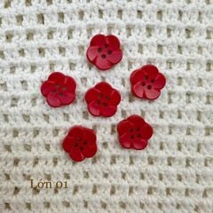 Gói 6 cúc áo 1.6cm, hình hoa, nhiều màu - Chou.ihandmade