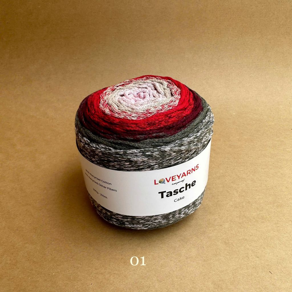 Sợi Tasche Cake nhập khẩu từ Loveyarns, đan móc túi, ví, nón, giỏ xách