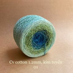 Sợi cầu vồng Cotton 1.2mm, kim tuyến
