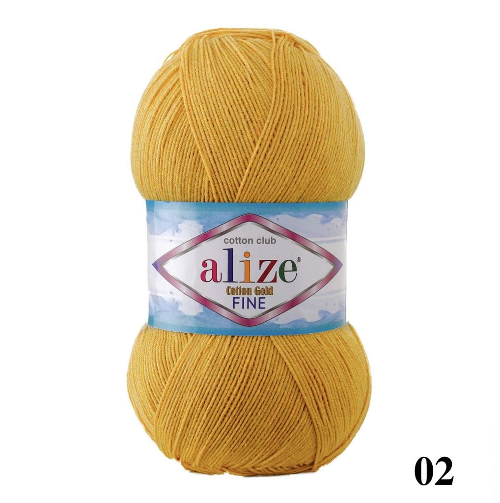 Len hè Cotton Gold Fine Baby nhập khẩu từ Alize Yarns, dành cho bé, đan móc áo, váy
