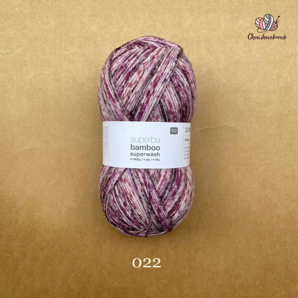 Len Superba Bamboo Superwash nhập từ Rico Design, đan móc áo, vớ