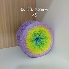 Cầu vồng Silk 0.8mm, 300g, dòng bánh, Chouihandmade, đan móc áo, váy, khăn