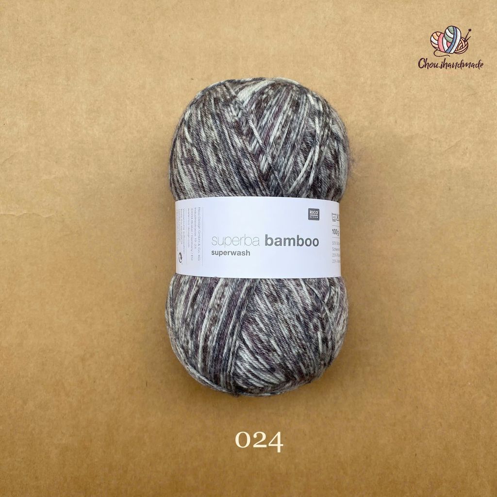 Len Superba Bamboo Superwash nhập từ Rico Design, đan móc áo, vớ