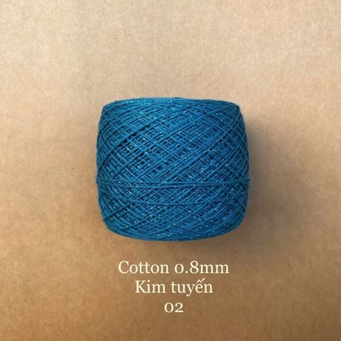 Sợi Cotton 0.8mm, kim tuyến, đan móc áo, váy, khăn