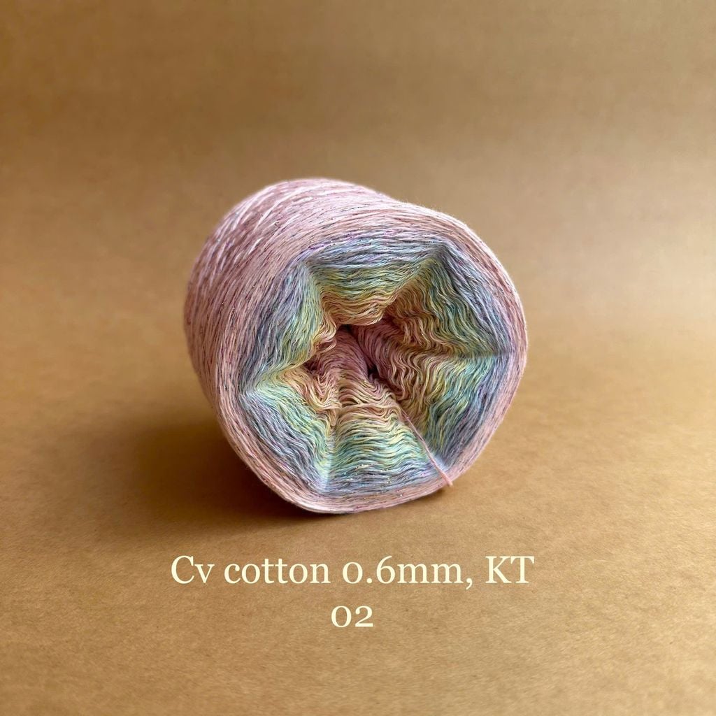 Sợi cầu vồng Cotton 0.6mm, kim tuyến