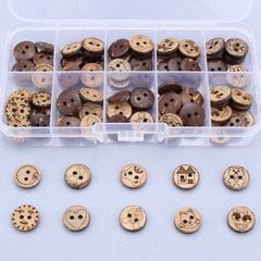 Hộp cúc gỗ, nhiều họa tiết, Chou.ihandmade