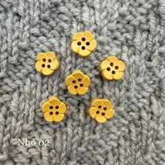 Gói 6 cúc áo 1cm, hình hoa, nhiều màu - Chou.ihandmade