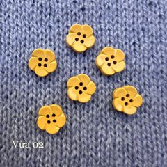 Gói 6 cúc áo 1.4cm, hình hoa, nhiều màu - Chou.ihandmade