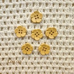 Gói 6 cúc áo 1.6cm, hình hoa, nhiều màu - Chou.ihandmade
