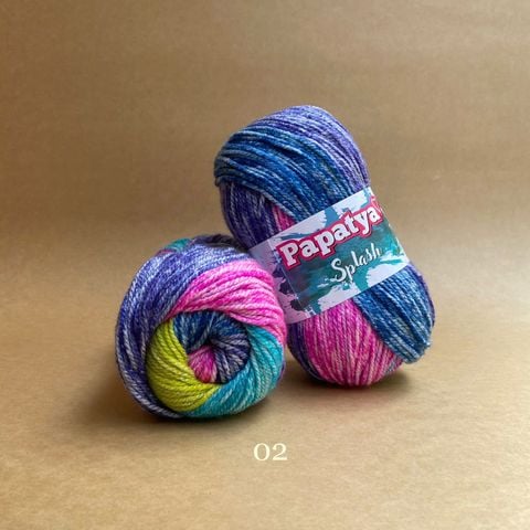 Len Splash nhập từ Papatya, đan móc áo, váy, khăn