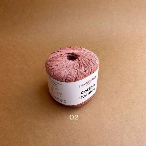 Sợi lấp lánh Cotton Twinkle nhập từ Loveyarns, đan móc áo, váy, khăn