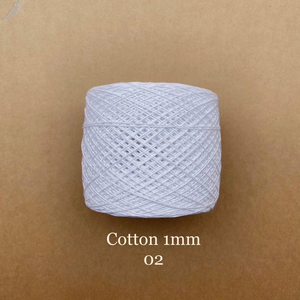 Sợi Cotton 1mm, 300g, đan móc áo, váy, khăn