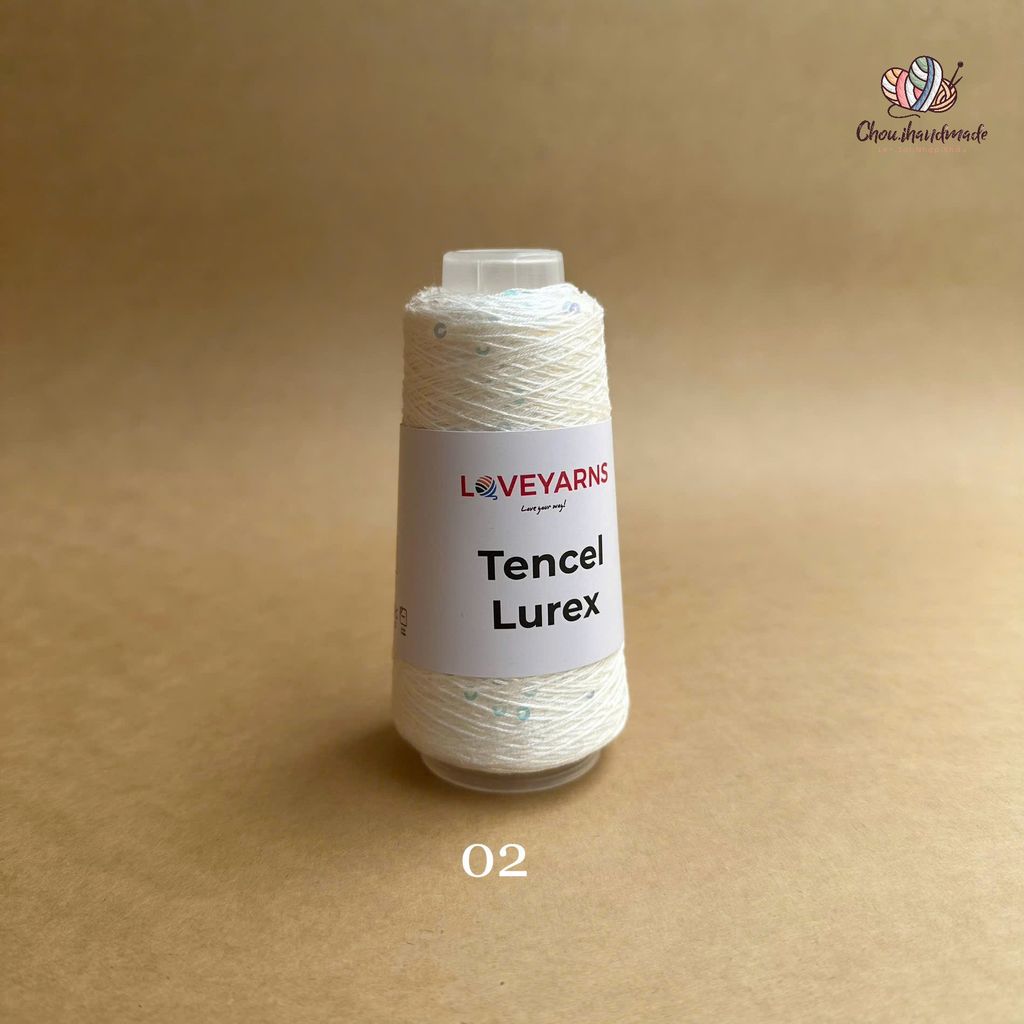 Sợi Tencel Lurex nhập từ Loveyarns, đan móc áo, khăn