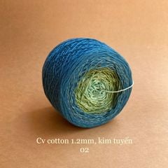 Sợi cầu vồng Cotton 1.2mm, kim tuyến