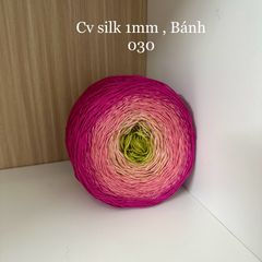 Cầu vồng sợi Silk, cỡ 1.0mm, 300g, dòng bánh, đan móc áo, váy, khăn