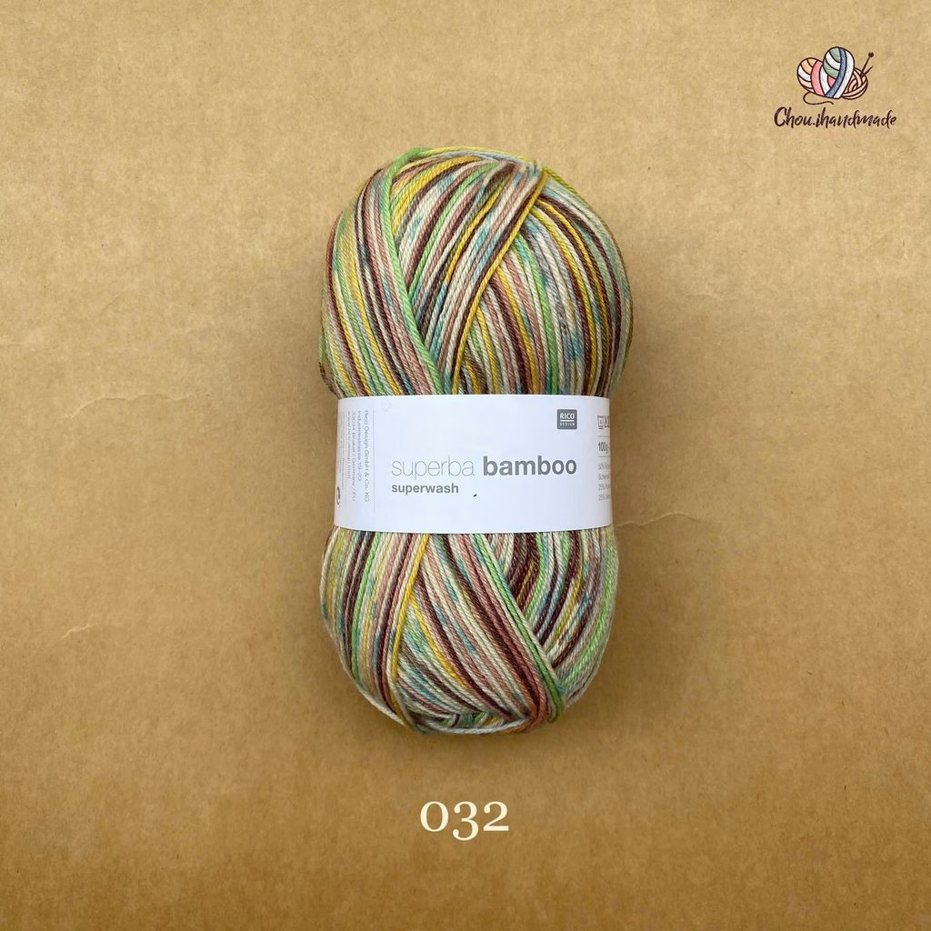 Len Superba Bamboo Superwash nhập từ Rico Design, đan móc áo, vớ