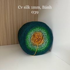 Cầu vồng sợi Silk, cỡ 1.0mm, 300g, dòng bánh, đan móc áo, váy, khăn