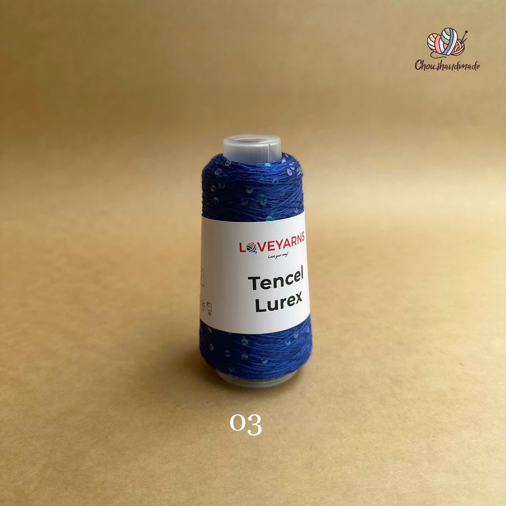Sợi Tencel Lurex nhập từ Loveyarns, đan móc áo, khăn