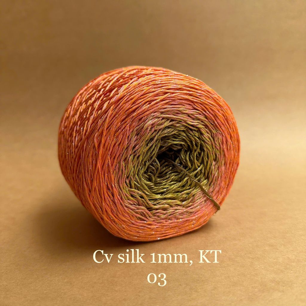 Cầu vồng sợi Silk kim tuyến, cỡ 1.0mm, 300g, đan móc áo, váy, khăn