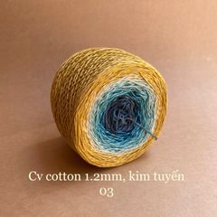 Sợi cầu vồng Cotton 1.2mm, kim tuyến