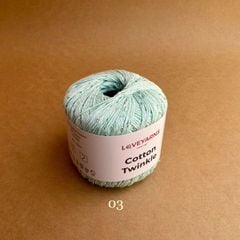 Sợi lấp lánh Cotton Twinkle nhập từ Loveyarns, đan móc áo, váy, khăn