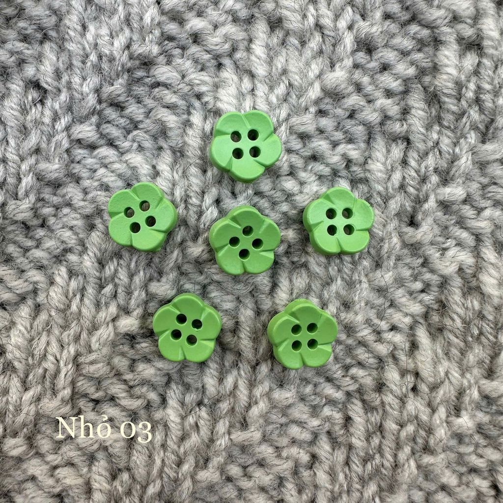 Gói 6 cúc áo 1cm, hình hoa, nhiều màu - Chou.ihandmade