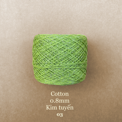Sợi Cotton 0.8mm, kim tuyến, đan móc áo, váy, khăn
