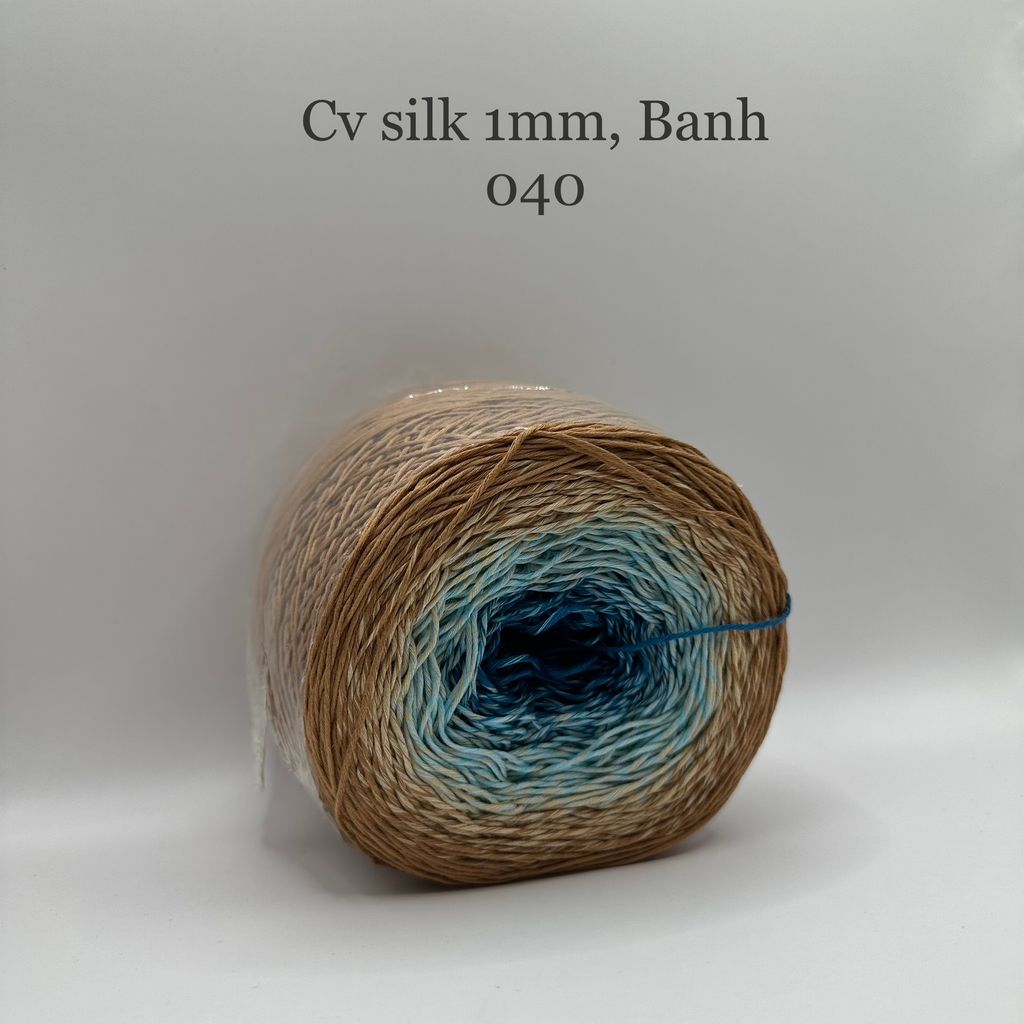 Cầu vồng sợi Silk, cỡ 1.0mm, 300g, dòng bánh, đan móc áo, váy, khăn