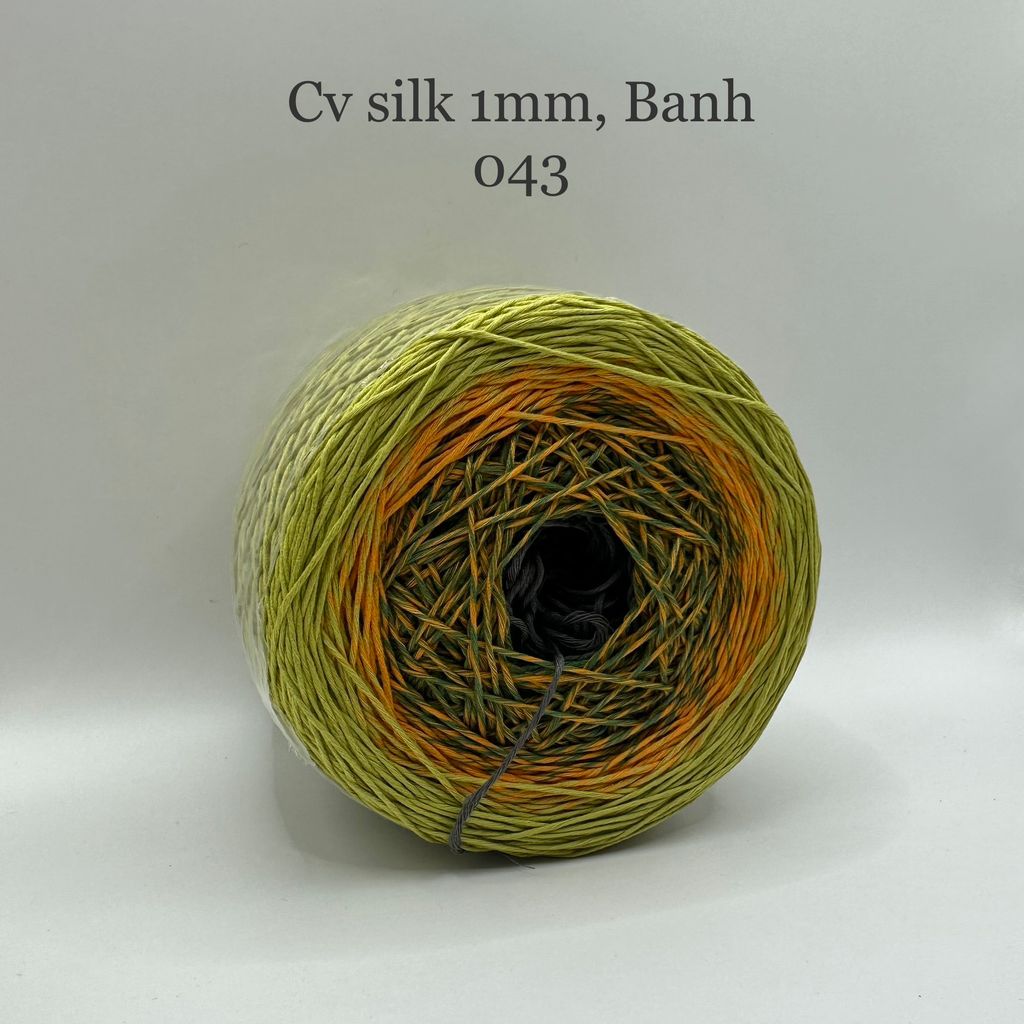 Cầu vồng sợi Silk, cỡ 1.0mm, 300g, dòng bánh, đan móc áo, váy, khăn