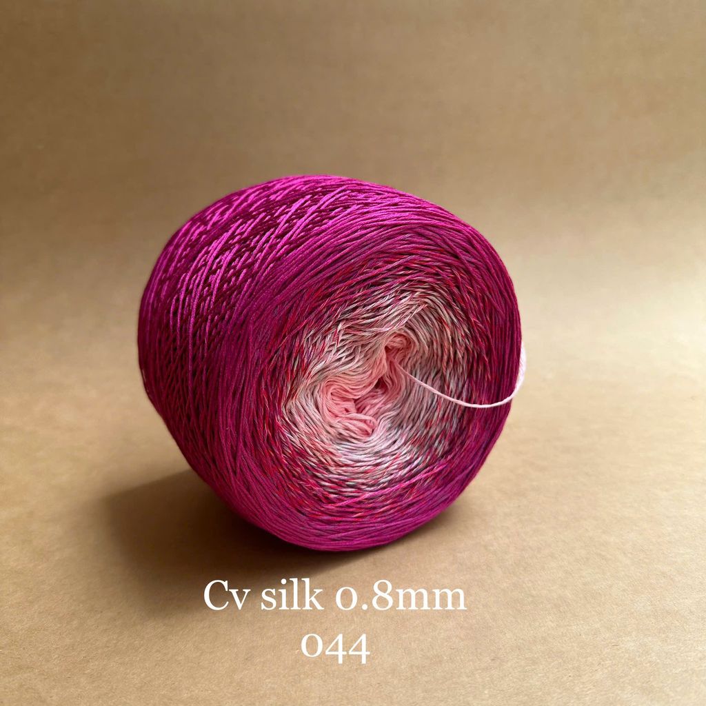 Cầu vồng Silk 0.8mm, 300g, dòng bánh, Chouihandmade, đan móc áo, váy, khăn