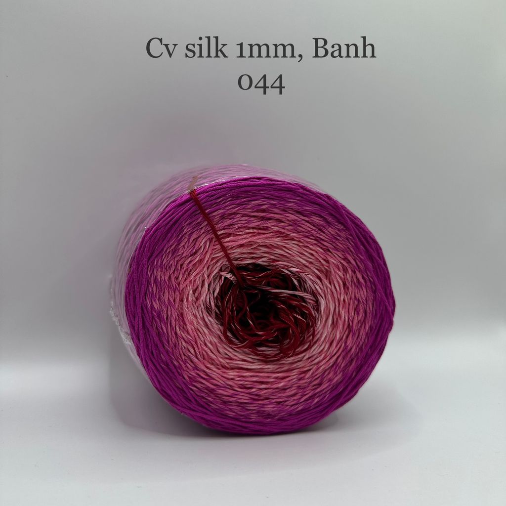 Cầu vồng sợi Silk, cỡ 1.0mm, 300g, dòng bánh, đan móc áo, váy, khăn