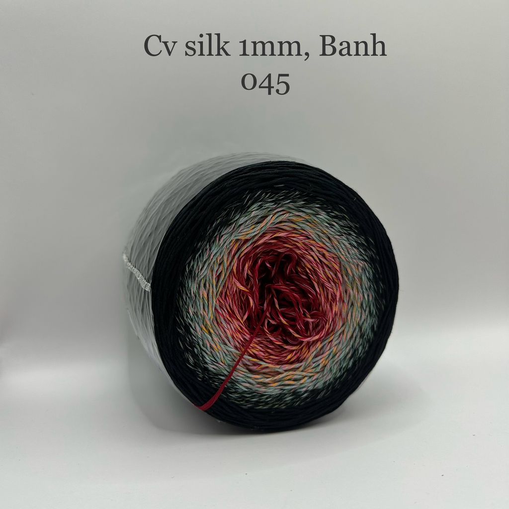 Cầu vồng sợi Silk, cỡ 1.0mm, 300g, dòng bánh, đan móc áo, váy, khăn