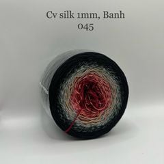 Cầu vồng sợi Silk, cỡ 1.0mm, 300g, dòng bánh, đan móc áo, váy, khăn