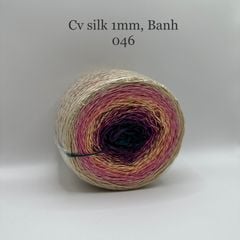 Cầu vồng sợi Silk, cỡ 1.0mm, 300g, dòng bánh, đan móc áo, váy, khăn