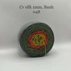 Cầu vồng sợi Silk, cỡ 1.0mm, 300g, dòng bánh, đan móc áo, váy, khăn