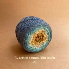 Sợi cầu vồng Cotton 1.2mm, kim tuyến
