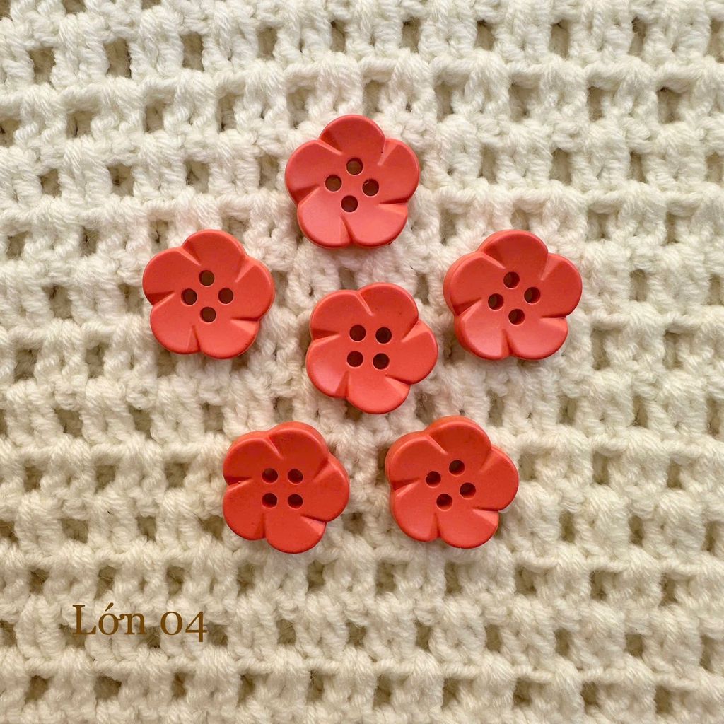 Gói 6 cúc áo 1.6cm, hình hoa, nhiều màu - Chou.ihandmade