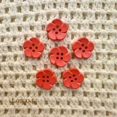 Gói 6 cúc áo 1.6cm, hình hoa, nhiều màu - Chou.ihandmade