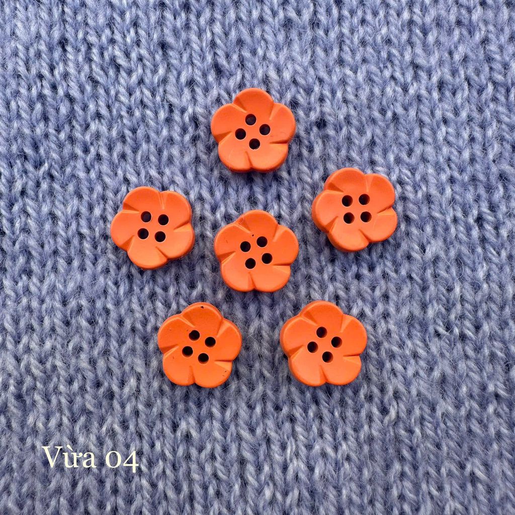 Gói 6 cúc áo 1.4cm, hình hoa, nhiều màu - Chou.ihandmade