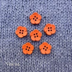 Gói 6 cúc áo 1.4cm, hình hoa, nhiều màu - Chou.ihandmade