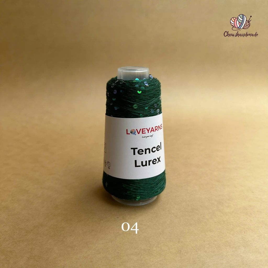 Sợi Tencel Lurex nhập từ Loveyarns, đan móc áo, khăn