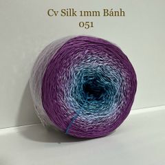 Cầu vồng sợi Silk, cỡ 1.0mm, 300g, dòng bánh, đan móc áo, váy, khăn