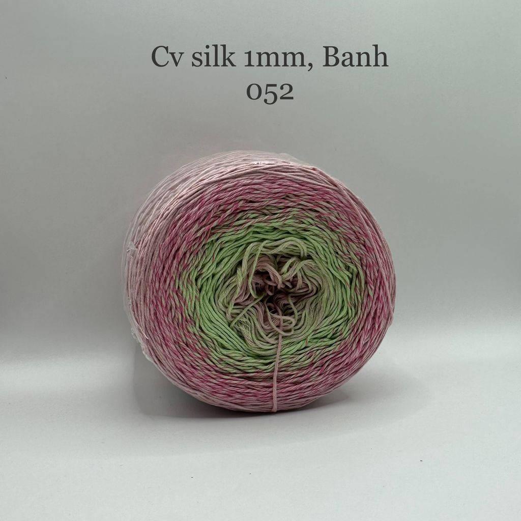 Cầu vồng sợi Silk, cỡ 1.0mm, 300g, dòng bánh, đan móc áo, váy, khăn