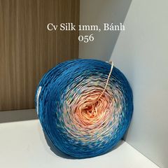 Cầu vồng sợi Silk, cỡ 1.0mm, 300g, dòng bánh, đan móc áo, váy, khăn