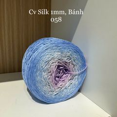 Cầu vồng sợi Silk, cỡ 1.0mm, 300g, dòng bánh, đan móc áo, váy, khăn