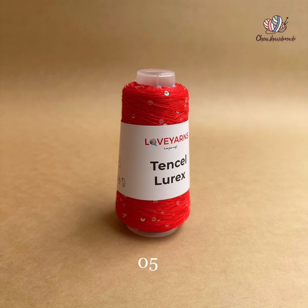 Sợi Tencel Lurex nhập từ Loveyarns, đan móc áo, khăn