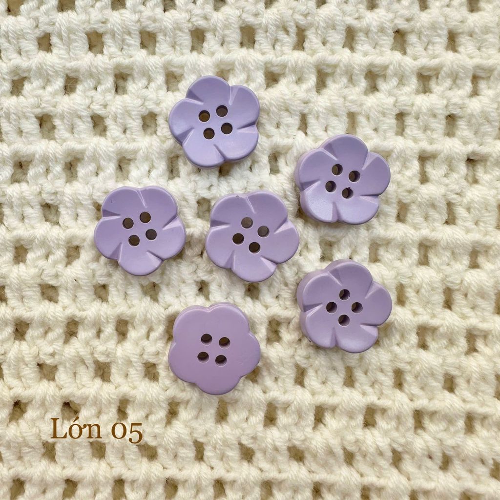 Gói 6 cúc áo 1.6cm, hình hoa, nhiều màu - Chou.ihandmade