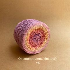 Sợi cầu vồng Cotton 1.2mm, kim tuyến